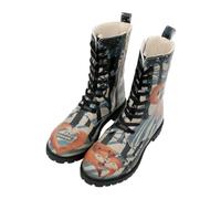 Women Vegan Leather Multicolor Long Boots - Cuddling Season Design