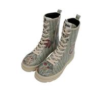 Women Vegan Leather Turquoise Long Boots - Kindness Grows Design
