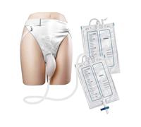 (Women White) 1000ml & 2000ml Wearable Urine Bag with Catheter - Medical Grade Collection System for Bedridden Patients - Leak Proof Design