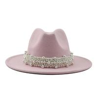 Women Wide Brim Fedora Hats Women's Belt Buckle Panama Cowboy Jazz Hat Womens Classic Cowboy Trilby Cap Ladies Retro Fedoras Bowler Floppy Jazz Hats for Beach Party Church