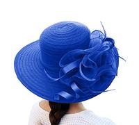 Women Wide Brim Sun Hat Ladies Elegant Floppy Foldable Roll up Cap Beach Straw Hat Royal Ascot Hats Women's Cocktail Tea Party Bridal Church Cloche Bowler Hats Womens Race Derby Cap