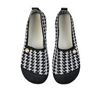 Women Work Shoes Casual Flats Soft Orthopedic Shoes Breathable Woven Go Walking Slip On Foam Shoes Arch Support Hands Slip In Sneakers Black Trainers Comfortable Walking Shoes E-182
