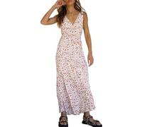 Women Y2k Floral Deep V Neck Maxi Dress, Women Y2k Floral Sleeveless Dress, Party Beach Summer Sundress (M,Flower)