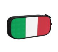 WOmeng Bolsa de papelería con estampado de bandera de Italia, para escuela, universidad, oficina, bolígrafos, ceras, arte, suministros escolares, Black, Talla única, Juego de mochila escolar