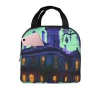WOmeng Bolsa térmica funcional con estampado de mansión encantada, color negro, para niños y adultos, para actividades al aire libre