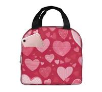 WOmeng Bolsa térmica funcional con estampado de San Valentín, lonchera de moda, adecuada para niños y adultos, actividades al aire libre