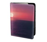 WOmeng Bright Moon at Sea Hippie Print - Funda tipo cartera para pasaporte para hombre y mujer, ligera, elegante, Black, Talla única