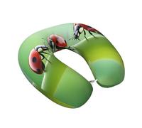 WOmeng Divertida almohada con estampado de mariquita, cómoda en forma de U, soporte para el cuello, flexibilidad para vuelos largos y viajes por carretera