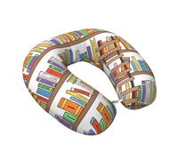 WOmeng Divertida colección de estantes para libros y escalera, cómoda almohada en forma de U, soporte para el cuello, flexibilidad para vuelos largos, viajes por carretera