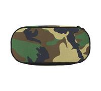 WOmeng Estuche ligero con estampado de camuflaje militar verde, práctico y ligero, para maquillaje, escuela, viajes, oficina, uso versátil, Black, Talla única, Organizador de bolsas