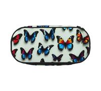 WOmeng Estuche ligero y práctico con estampado de mariposas y violonchelo para maquillaje, escuela, viajes, oficina, uso versátil, Black, Talla única, Organizador de bolsas