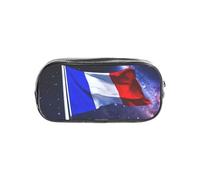 Womeng Estuche transparente con estampado de bandera francesa para niños y niñas, organizador de artículos de papelería transparente