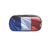 Womeng Estuche transparente con estampado de bandera francesa para niños y niñas, organizador de artículos de papelería transparente