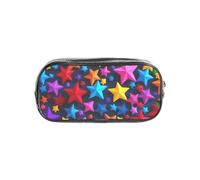 Womeng Estuche transparente con estampado de estrellas de color para niños y niñas, organizador de artículos de papelería transparente