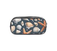 Womeng Estuche transparente con estampado de estrellas de mar y conchas para niños y niñas, organizador de artículos de papelería transparente