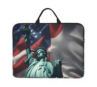 Womeng Funda portátil para laptop de 14 pulgadas, diseño de la bandera de la Estatua de la Libertad, para escuela, oficina, viajes, trabajo, uso diario
