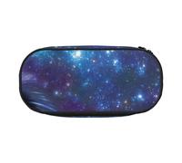 WOmeng Galaxy Print - Estuche práctico y ligero para lápices, maquillaje, escuela, viajes, oficina, uso versátil, Black, Talla única, Organizador de bolsas