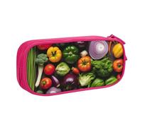 WOmeng Introducción de varios lápices con estampado de verduras, bolsa de papelería, escuela, universidad, oficina, bolígrafos, ceras, suministros escolares, Pink, Talla única, Juego de mochila