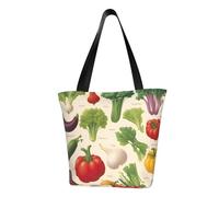 WOmeng Introducción de varios vegetales con estampado de verano, versátil bolsa de hombro, bolsa de viaje, playa, uso diario, amplio almacenamiento