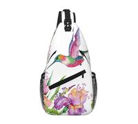 WOmeng Mochila cruzada con estampado de pájaros y flores para hombre y mujer, para viajes, senderismo, uso diario, hombro a la moda