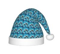 WOmeng Sombrero de Navidad con estampado de delfines enamorados para Navidad, vacaciones, niños, Papá Noel, Halloween, Año Nuevo