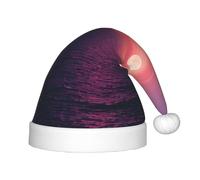 WOmeng Sombrero de Navidad con estampado hippie de luna brillante en el mar para Navidad, vacaciones, niños, Papá Noel, Halloween, Año Nuevo