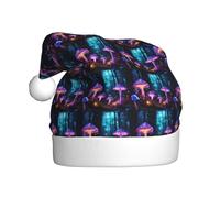 WOmeng Sombrero de Navidad unisex con estampado de hongos mágicos para adultos, gorro de Navidad, decoración de fiesta, accesorio para la cabeza