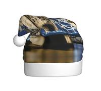 WOmeng Sombrero de Navidad unisex con estampado de Tower Bridge in London, para adultos, gorro de Navidad, decoración de fiesta, accesorio para la cabeza