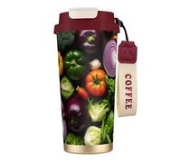 WOmeng Taza de café de acero inoxidable con impresión de varios vegetales, taza de viaje para bebidas y oficina, camping, uso diario