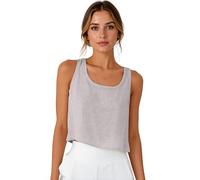 Women's 2026 Cotton Linen Scoop Neck Tank Top Casual Sleeveless Camisole Summer Beach Outfit
