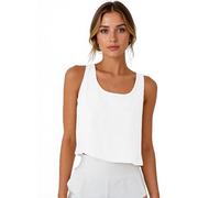 Women's 2026 Cotton Linen Scoop Neck Tank Top Casual Sleeveless Camisole Summer Beach Outfit