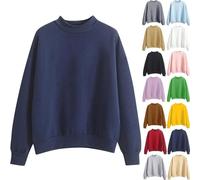 Women's 2026 Fall Mockneck Sweatshirt Solid Color Pull Over Top with Soft Fabric and Comfortable Fit