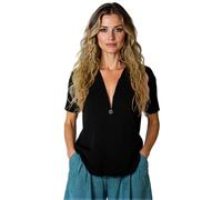 Women's 2026 Summer Linen V Neck Short Sleeve Top with Button Detail, Plus Size Boho Style Blouse for Hawaiian Vacation and Casual Wear