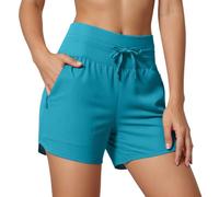 Women's 5" Swim Board Shorts High Waisted Quick Dry Swimsuit Swimming Bottoms, Quick Dry High Waisted Swimsuit with Pockets