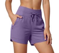 Women's 5" Swim Board Shorts High Waisted Quick Dry Swimsuit Swimming Bottoms, Quick Dry High Waisted Swimsuit with Pockets