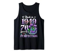 Womens 76th Birthday Floral Made in 1949 Gifts 76 Years Old Camiseta sin Mangas