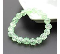 Women's 8mm 10mm Cracked Quartz Crystal Beaded Round Glass Beads Stretch Bracelet Bangle Bracelets Women Girl Charm Wrap Jewelry-HTBH10M6 Green