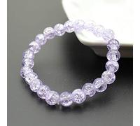 Women's 8mm 10mm Cracked Quartz Crystal Beaded Round Glass Beads Stretch Bracelet Bangle Bracelets Women Girl Charm Wrap Jewelry-HTBH8M9 Purple