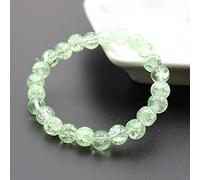 Women's 8mm 10mm Cracked Quartz Crystal Beaded Round Glass Beads Stretch Bracelet Bangle Bracelets Women Girl Charm Wrap Jewelry-HTBH8M7 Green