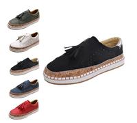 Women's Autumn Low Heel Round Toe Breathable Sneakers,Retro Trendy Slip-On Hollow out Flat Shoes,Casual Comfort Work Shoes (Black, Adulto, Mujer, 40, Números, Sistema Tallas Calzado EU, Mediano)