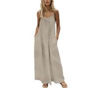 Womens Backless Cami Dresses Ladies Spaghetti Strap Backless Dress House Dress Fashon Girls Summer Sleeveless Long Cami Lounge Dresses Backless for Indoor Summer Wear