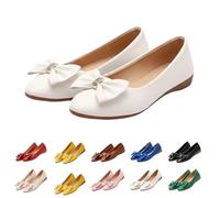 Womens Ballet Flats with Bowknot,Women's Orthopedic Slip On Walking Shoes,Breathable Arch Support Loafers with Non-Slip Soft Sole, Lightweight Mary Jane Pumps for All-Day Work & Travel