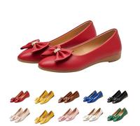 Womens Ballet Flats with Bowknot,Women's Orthopedic Slip On Walking Shoes,Breathable Arch Support Loafers with Non-Slip Soft Sole, Lightweight Mary Jane Pumps for All-Day Work & Travel