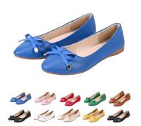 Womens Ballet Flats with Bowknot,Women's Orthopedic Slip On Walking Shoes,Breathable Wide Width Arch Support Loafers with Non-Slip Soft Sole, Lightweight Mary Jane Pumps for All-Day Work & Travel