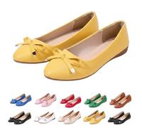Womens Ballet Flats with Bowknot,Women's Orthopedic Slip On Walking Shoes,Breathable Wide Width Arch Support Loafers with Non-Slip Soft Sole, Lightweight Mary Jane Pumps for All-Day Work & Travel