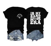 Womens Band Mom T Shirt, Shirt for Mom, Funny Music Lover Casual Crew Neck Short Sleeve tee Summer Tops