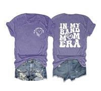 Womens Band Mom T Shirt, Shirt for Mom, Funny Music Lover Casual Crew Neck Short Sleeve tee Summer Tops