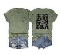 Womens Band Mom T Shirt, Shirt for Mom, Funny Music Lover Casual Crew Neck Short Sleeve tee Summer Tops