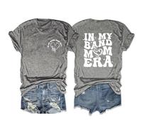 Womens Band Mom T Shirt, Shirt for Mom, Funny Music Lover Casual Crew Neck Short Sleeve tee Summer Tops