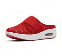 Women's Barefoot Backless Mule Sneakers, Lightweight Breathable Mesh No-Slip Sole with Arch Support, Casual Comfort Beach Sandals & Outdoor Footwear. (Red,37)
